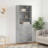 Highboard Concrete Grey 69.5x34x180 cm Engineered Wood 3189369