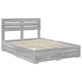 Bed Frame with Drawer Grey Sonoma 140 x 200 cm Engineered Wood 3411640