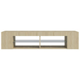 TV Cabinet with LED Lights Sonoma Oak 135x39x30 cm 804232