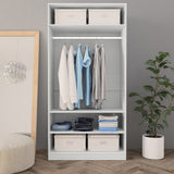 Wardrobe White 100x50x200 cm Engineered Wood 800225