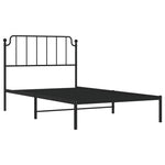 Metal Bed Frame without Mattress with Headboard Black 107x203cm 373883