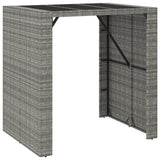 5 Piece Garden Bar Set with Cushions Grey Poly Rattan 3203943