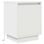 ZNTS Bedside Cabinet with LED Lights White 38x34x50 cm 861265