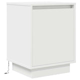 ZNTS Bedside Cabinet with LED Lights White 38x34x50 cm 861265