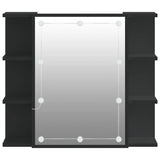 Mirror Cabinet with LED Black 70x16.5x60 cm 833536