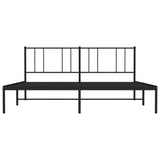 Metal Bed Frame without Mattress with Headboard Black 180x200cm 352484