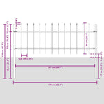 Garden Fence Grey 5.1 x 0.6 m Powder-coated steel 3334048