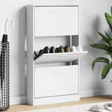 Shoe Cabinet White 59x17x108 cm Engineered Wood 342526
