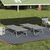 Folding Camping Bed 2 pcs Grey 62 x 194 x 42 cm Oxford fabric 42003125