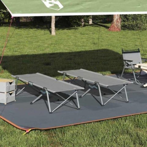 Folding Camping Bed 2 pcs Grey 62 x 194 x 42 cm Oxford fabric 42003125