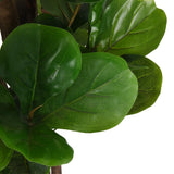 Artificial Fiddle Leaf Fig Tree 134 Leaves 120 cm Green 359012