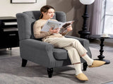 Teddy Fleece Retro Wingback Chair - Grey T3398P378079