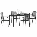 Garden Dining Set 5 pcs Black Powder-Coated Steel 3379158