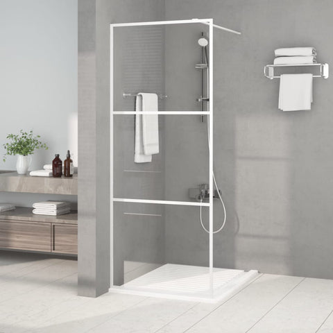 Walk-in Shower Wall White 80x195 cm Clear ESG Glass 152120