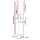 5 Piece Bathroom Cabinet Set Grey Sonoma Engineered Wood 3115858