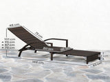Reclining Rattan Lounger, with Extending Footrest - Brown T3398P315377