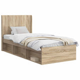 Bed Frame with Storage and Headboard Sonoma Oak 75 x 190 cm 3413911