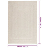 Rug ZIZUR Cream 140x200 cm Jute Look Indoor and Outdoor 4010365