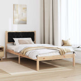Bed Frame with Headboard Black 100 x 200 cm Solid Pine Wood 878211