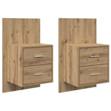 Wall-mounted Bedside Cabinet 2 pcs Artisan Oak 880487