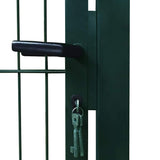 Fence Gate Steel 100x200 cm Green 142029