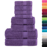 8 Piece Premium Towel Set SOLUND Purple 600 gsm 137545