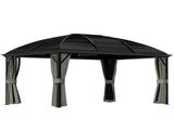 3 x 4m Hardtop Gazebo Canopy with Metal Roof, Aluminium Gazebo Permanent Pavilion with Netting and T3398P318777