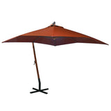 Hanging Garden Parasol with Pole Terracotta 3x3 m Solid Fir Wood 313777