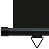 Balcony Side Awning Black Steel, aluminium, 100% polyester fabric 48430