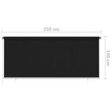 Outdoor Roller Blind 350x140 cm Black 312950