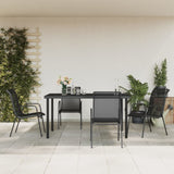 5 Piece Garden Dining Set Black Steel and Textilene 3200678
