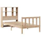 Bookcase Bed without Mattress 90x200 cm Solid Wood Pine 3321698