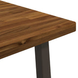 80 x 80 x 75 cm Solid Acacia Wood Natural and Coffee Square 937617
