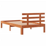 Bed Frame without Mattress Wax Brown 100x200 cm Solid Wood Pine 844272