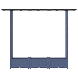 Raised Bed with Trellis and Roof Grey 164 x 40 x 123 cm PP 42032564
