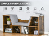 Bookcase Storage Shelf with Cushioned Reading Seat, Cube Bookshelf Organizer for Bedroom Living T3398P342299