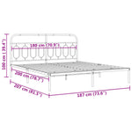 Metal Bed Frame without Mattress with Headboard Black 180x200cm 377121