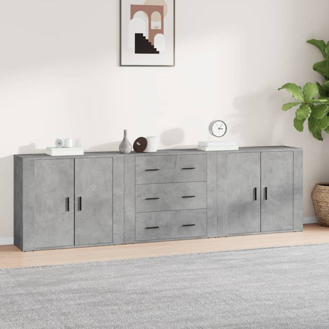 Sideboards 3 pcs Concrete Grey Engineered Wood 3185403