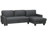 Three-Seater Storage Sofa Bed - Charcoal Grey T3398P424872