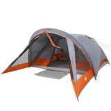 Camping Tent Cabin 4-Person Grey and Orange Waterproof 94715