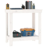Work Bench White 80x50x80 cm Solid Wood Pine 822497
