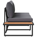 Garden Sofa with Cushion Brown 200.5 x 70 x 85.5cm Metal 42007549