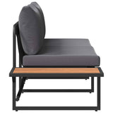Garden Sofa with Cushion Brown 200.5 x 70 x 85.5cm Metal 42007549