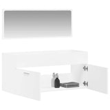 Bathroom Cabinet with Mirror White Engineered Wood 833884
