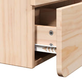 Bedside Table with Drawer Brown 39 x 34 x 33 cm Solid pinewood 873505