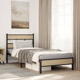 Bed Frame without Mattress Sonoma Oak 100x190 cm Engineered Wood 4017248