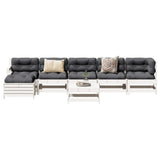 ZNTS 7 Piece Garden Lounge Set White Solid Wood Pine 3250617