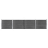 Fence Panel Set WPC 699x146 cm Black 3070461