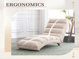 GOMYWAY Fabric Relaxation Chaise Lounge Chair, Full Body Support Fixed Recliner Sofa with Gentle W2678P389544