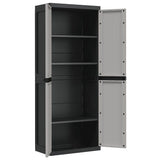 Outdoor Storage Cabinet Grey and Black 65x37x165 cm PP 364201